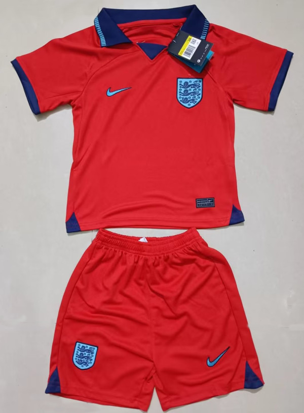 2022/23 England Away Red Kids Jersey