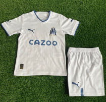 2022/23 Marseille Home White Kids Soccer Jersey