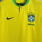2022/23 Brazil Home 1:1 Quality Yellow Fans Soccer Jersey