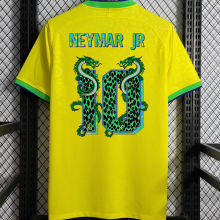 NEYMAR JR #10 Brazil Home 1:11 Yellow Fans Jersey 2022/23 (Qinglong Font 青龙字体)