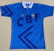 1991/93 Brazil Away Blue Retro Soccer Jersey