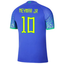 NEYMAR JR #10 Brazil Away Blue Fans Jersey 2022/23 ★★