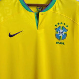 NEYMAR JR #10 Brazil Home 1:1 Yellow Fans Jersey 2022/23 ★★
