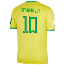 NEYMAR JR #10 Brazil Home 1:1 Yellow Fans Jersey 2022/23