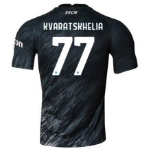 KVARATSKHELIA  #77 Napoli Third Black Fans Jersey 2022/23