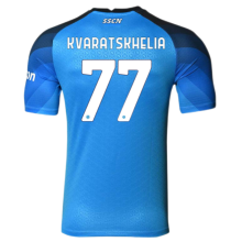 KVARATSKHELIA  #77 Napoli Home Blue Fans Jersey 2022/23