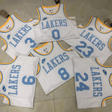 Lakers JAMES #6 White Retro NBA Jerseys