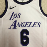 Lakers JAMES #6 White City Edition NBA Jerseys