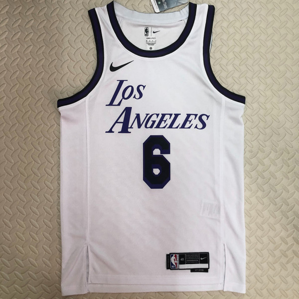 Lakers JAMES #6 White City Edition NBA Jerseys