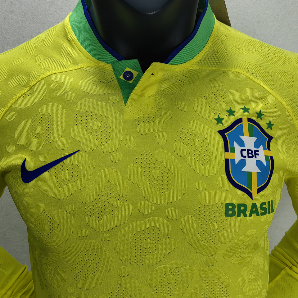 2022 Brazil Player Version Classic Yellow Soccer Jersey - Kitsociety