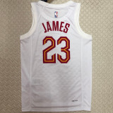 Cleveland JAMES #23 White NBA Jerseys