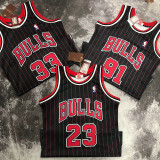 1997/98 Bulls JORDAN #23 Black Retro NBA Jerseys 热压