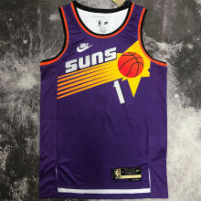Suns BOOKER #1 Purple Retro NBA Jerseys