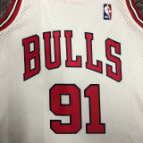 1997/98 Bulls RODMAN #91 White Retro NBA Jerseys 热压