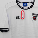1999/2001 England Home White Retro Soccer Jersey