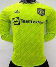 2022/23 M Utd Third Green Player Version Long Sleeve Jersey 长袖
