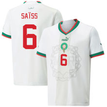 Saïss #6 Morocco Away White Fans Jersey 2022/23