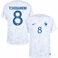 TCHOUAMENI #8 France 1:1 Away White Fans Jersey 2022/23