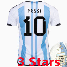 MESSI #10 Argentina 1:1 Quality Home 1:1 Fans Jersey (3 Stars And 3 Stars Font 3星字体) 2022/23  ★★