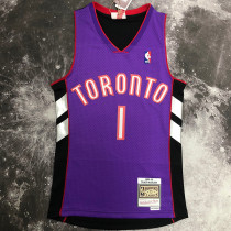 1999/00 Toronto Raptors MCGRADY #1 Purple Black Retro NBA Jerseys 热压