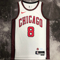 Bulls LAVINE #8 White City Edition NBA Jerseys