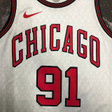 Bulls RODMAN #91 White City Edition NBA Jerseys