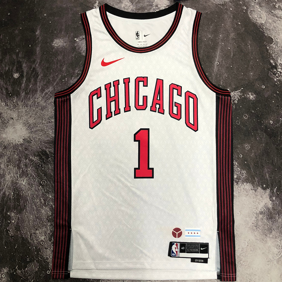 Bulls ROSE #1 White NBA Jerseys