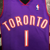 1999/00 Toronto Raptors MCGRADY #1 Purple Black Retro NBA Jerseys 热压