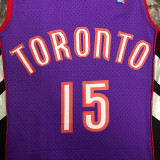 1999/00 Toronto Raptors CARTER #15 Purple Black Retro NBA Jerseys 热压