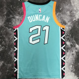 Spurs DUNCAN #21 Light Green City Edition NBA Jerseys