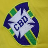 1958 Brazil Home Yellow Retro Soccer Jersey