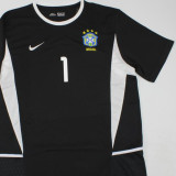 2002 Brazil GK Black Retro Soccer Jersey