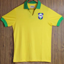 1958 Brazil Home Yellow Retro Soccer Jersey