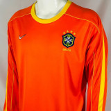 1998 Brazil GK Orange Retro Long Sleeve Jersey