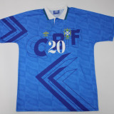 1991/93 Brazil Away Blue Retro Soccer Jersey