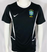 2002 Brazil GK Black Retro Soccer Jersey