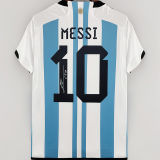 MESSI #10 Signature Version Argentina 1:1 Home Fans Jersey (3 Stars 3星 1字签名版)