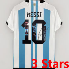 MESSI #10 Signature Version Argentina 1:1 Home Fans Jersey (3 Stars 3星 签名和图版)