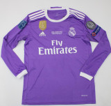 2016/17 RM Purple UCL FINAL CARDIFF 2017 Retro Long Sleeve Jersey (Have All Patch 2016+11 全臂章有胸前字)