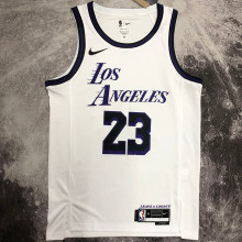 2023 Lakers JAMES #23 White City Edition NBA Jerseys