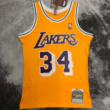 2023 Lakers BRYANT #34 Yellow Retro NBA Jerseys 热压