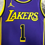 2023 Lakers RUSSELL #1 Blue  NBA Jerseys 热压