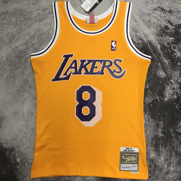 2023 Lakers BRYANT #8 Yellow Retro NBA Jerseys 热压