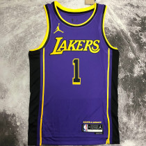 2023 Lakers RUSSELL #1 Blue  NBA Jerseys 热压