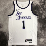 2023 Lakers RUSSELL #1 White  NBA Jerseys 热压