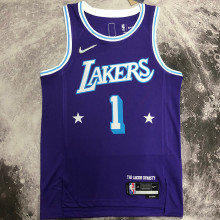 2023 Lakers RUSSELL #1 Blue NBA Jerseys 热压