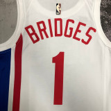 2023 Nets BRIDGES #1 White NBA Jerseys