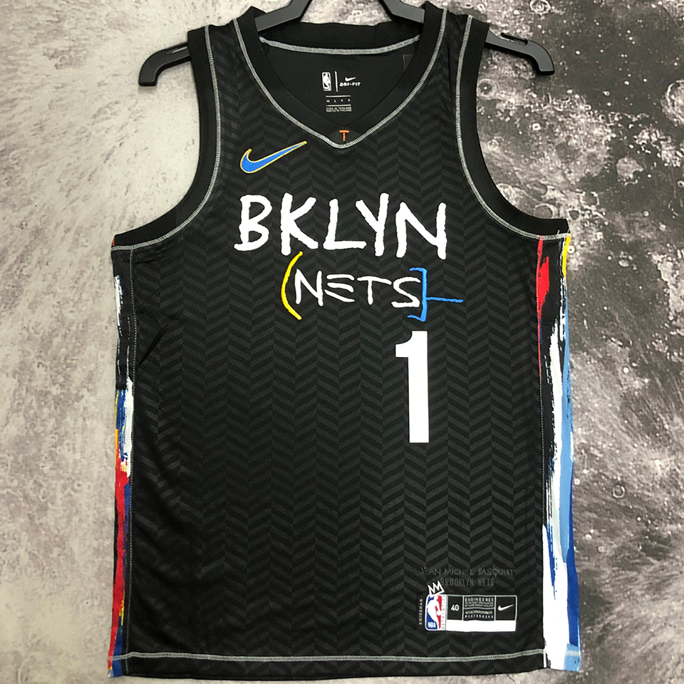 2023 Nets BRIDGES 1 Black NBA Jerseys