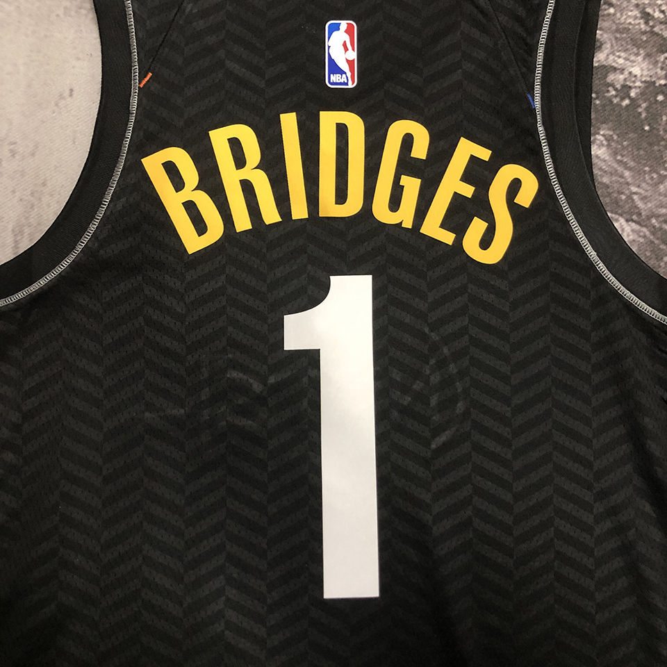 2023 Nets BRIDGES 1 Black NBA Jerseys