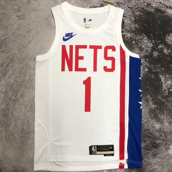 2023 Nets BRIDGES #1 White NBA Jerseys